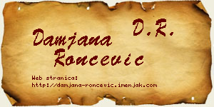 Damjana Rončević vizit kartica